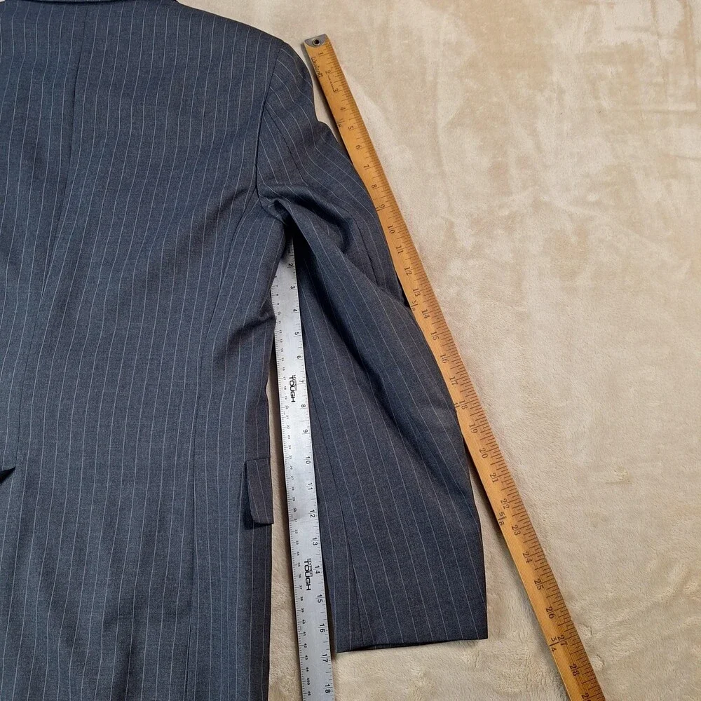 Anderson-Little Suit Mens 40 Long 34W Gray Wool Stripe Single Vent 2 Btn USA
